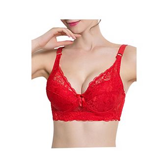 Women's Plus Size Full Coverage Padded Floral Underwired Bra