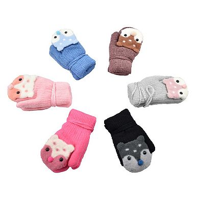 Soft Knit Mittens For Baby & Toddler - Cute Mouse Print
