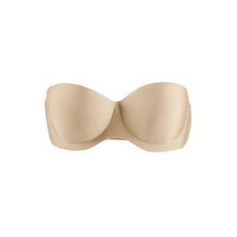 Women's Strapless Demi Cup Push Up Convertible Wirefree Bra