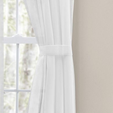Shadow Stripe Tailored Curtain Panel Pair For Windows With Ties