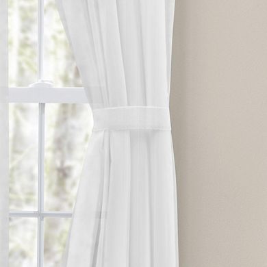 Shadow Stripe Tailored Curtain Panel Pair For Windows With Ties