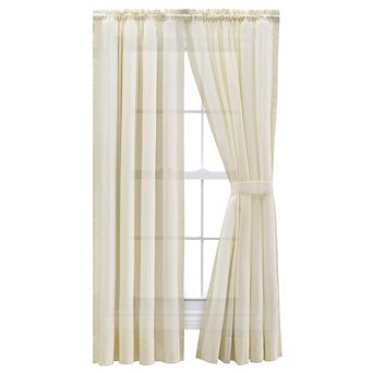 Shadow Stripe Tailored Curtain Panel Pair For Windows With Ties