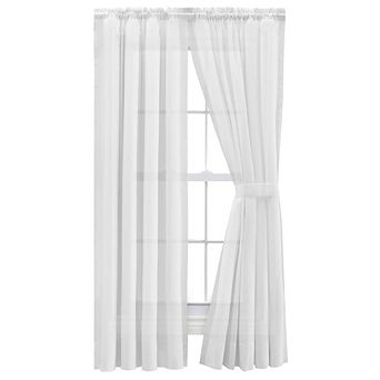 Shadow Stripe Tailored Curtain Panel Pair For Windows With Ties