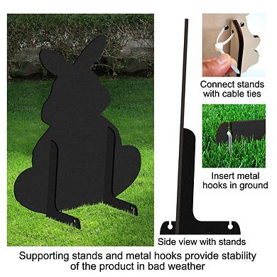 32-Inch Easter Bunny Scene Yard Handcrafted Wooden Porch Decor by G. DeBrekht