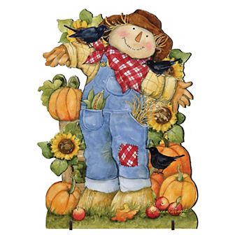 32-Inch Front Yard Fall Decoration Outdoor Handcrafted Wooden Yard Décor by Susan Winget