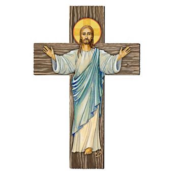 32-Inch Jesus Cross Outdoor Handcrafted Wooden Decor for Yard and Porch by G. DeBrekht