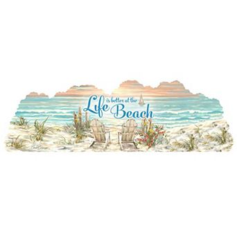 36-Inch Life is Better Coastal Outdoor Handcrafted Wooden Porch Decor by D. Gelsinger