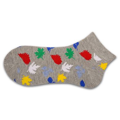Leaf Pattern Ankle Cotton Socks