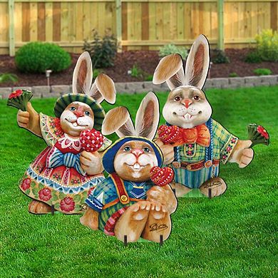 Easter Bunny Family Outdoor Decor By G. Debrekht