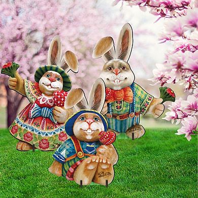Easter Bunny Family Outdoor Decor By G. Debrekht