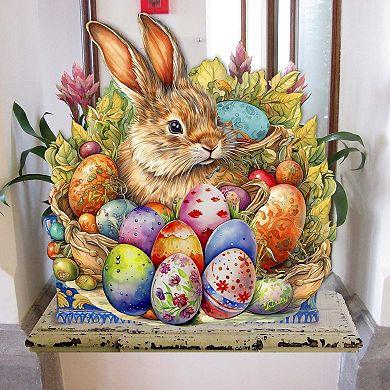 Easter Bunny With Eggs Holiday Door Decor By G. Debrekht