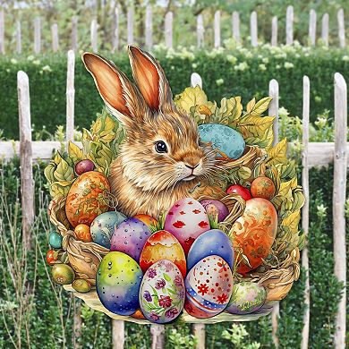 Easter Bunny With Eggs Holiday Door Decor By G. Debrekht