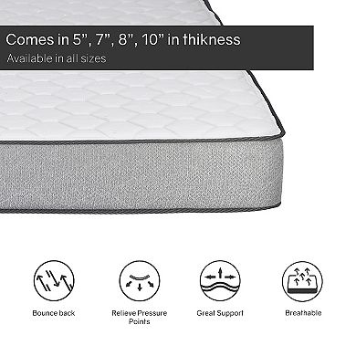 Continental Sleep, 7" Medium Firm High Density Foam Mattress, Cooler Sleep