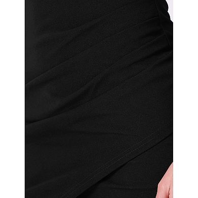 Womens Elegant Off Shoulder Cocktail Dresses Bodycon Ruched Split Midi Dress