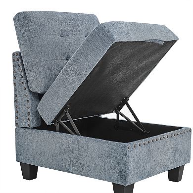 Hivvago Single Chair For Lshape Modular Sectional Sofa Couch Reversible Combination Ottoman