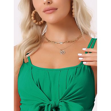 Women's Summer Boho Maxi Dress Casual Spaghetti Strap Tied Waist Flowy Long Dress