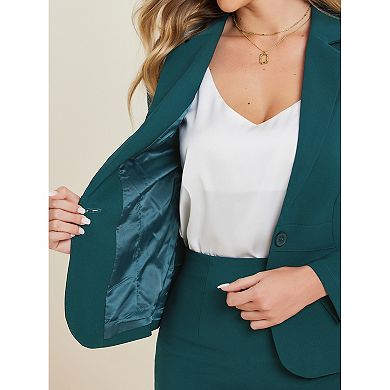 Women's 2 Piece Suit Skirt Set Business Long Sleeve Blazer And Pencil Skirt Outfit
