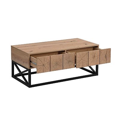 Hivvago 43.31''  Table With Two Drawers For Living Room