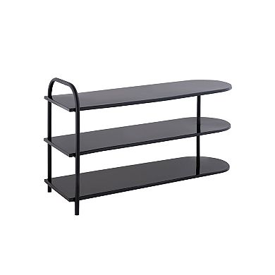 Modern 9-pair 3-tier Iron Curved Decker Shoe Rack
