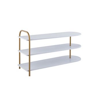 Modern 9-pair 3 tier Iron Curved Decker Shoe Rack