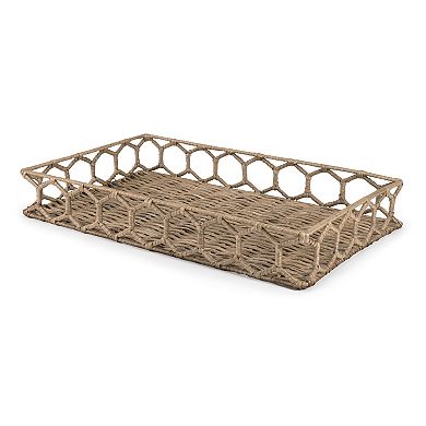 Honeycomb Rustic Bohemian Hand-woven Rattan Tray