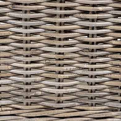 Yael Coastal Hand-woven "storage" Rattan Basket With Wheels And Handles