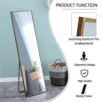 Hivvago Solid Wood Frame Full Length Body Decorative And Dressing Mirror