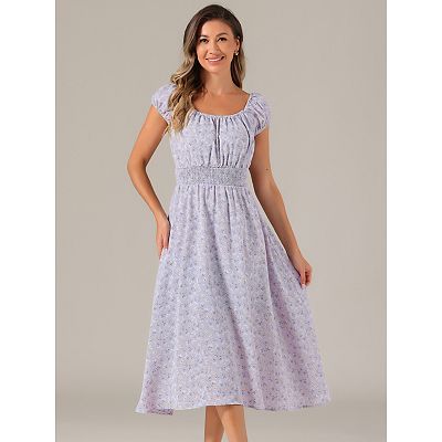 chinese dress ladies Women Plus Size Blue & Maroon Floral Printed V-Neck Sleeveless Crepe  Thigh-High Slit Fit & Flare Maxi Dress main image 1