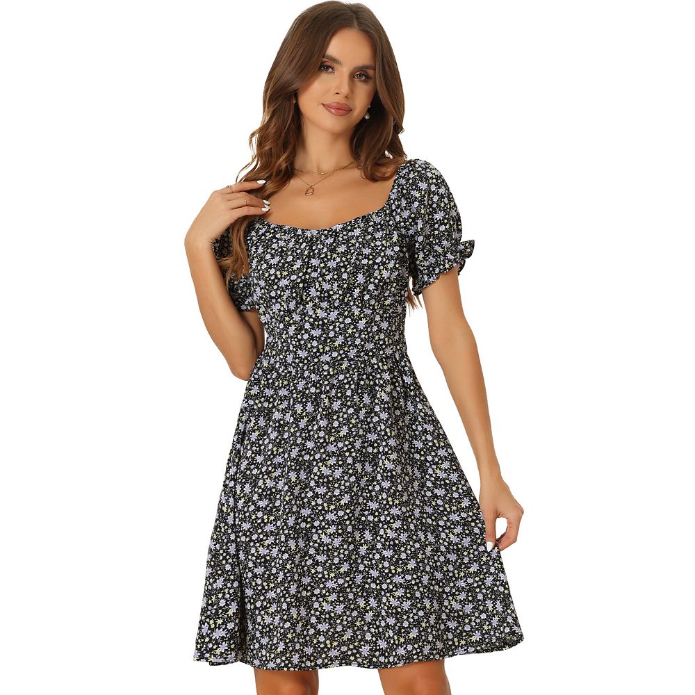 Smocked Bust Short Sleeve Mini Dress main image 0
