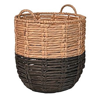 Laurel Bohemian Hand-woven Abaca Basket With Handles