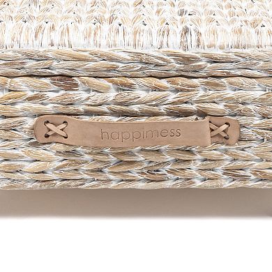 Chett Minimalist Hand-woven Hyacinth/wood Underbed Storage Bin With Wheels And Handles