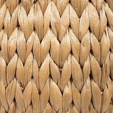 Colt Coastal Bohemian Handwoven Hyacinth Storage Stool With Lid