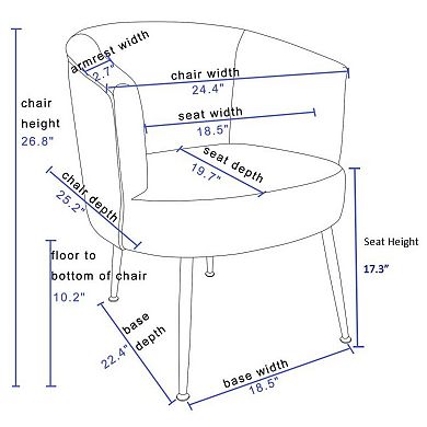 Hivvago Modern Designed Wool Fabric Tub Barrel Home Accent Chair With Gold Legs