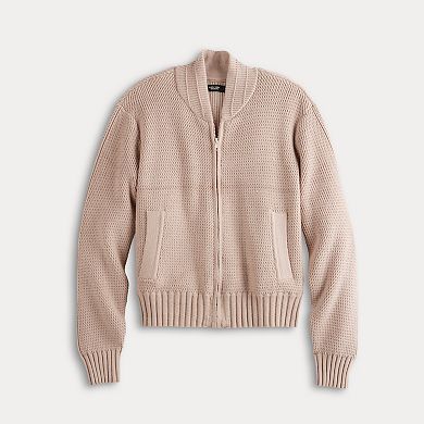 Women's Simply Vera Vera Wang Sweater Bomber Jacket