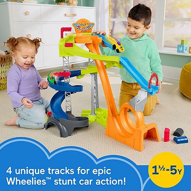 Fisher-Price Little People Little People Hot Wheels Spiral Stunt Speedway Toddler Race Track Playset
