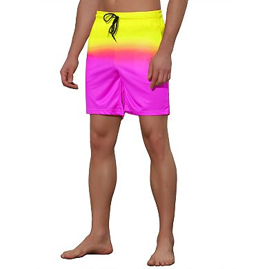 Men's Color Block Drawstring Beach Board Swim Surfing Shorts