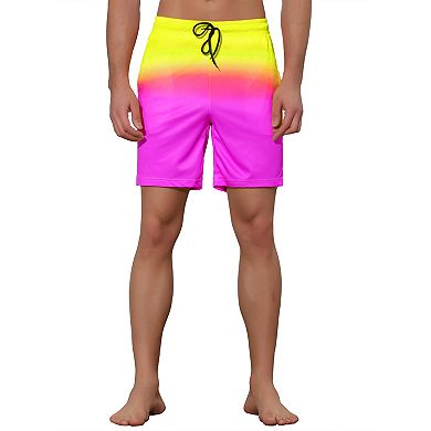 Men's Color Block Drawstring Beach Board Swim Surfing Shorts