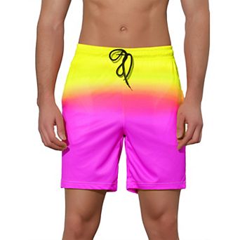 Men's Color Block Drawstring Beach Board Swim Surfing Shorts