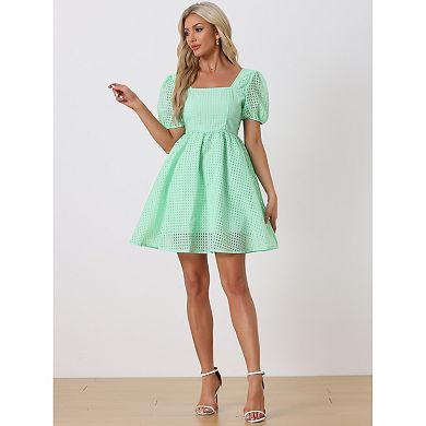 Women’s Casual Square Neck Short Sleeve Dress with Pockets – Everyday Summer Dress