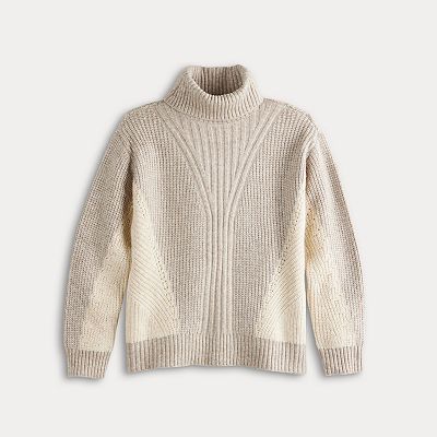 Women's Cable Knit Colorblock outlets Turtle Neck Turtleneck Pullover Sweater