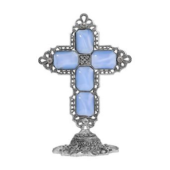 Symbols of Faith Stone Octagon Cross Tabletop Stand