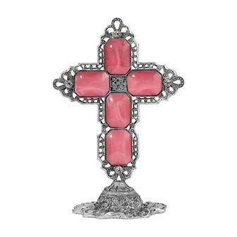Symbols of Faith Stone Octagon Cross Tabletop Stand
