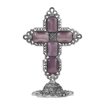 Symbols of Faith Stone Octagon Cross Tabletop Stand