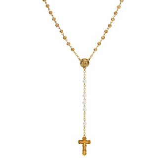 Symbols of Faith Faux Pearl Filigree Beaded Rosary