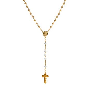 Symbols of Faith Faux Pearl Filigree Beaded Rosary