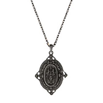 Symbols of Faith Two-Tone Guardian Angel Pendant Adjustable Necklace