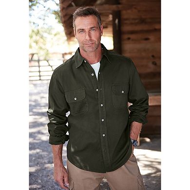 Boulder Creek By Kingsize Men's Big & Tall Long Sleeve Denim And Twill Shirt