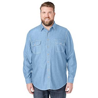 Boulder Creek by KingSize Men's Big & Tall Long Sleeve Denim And Twill Shirt