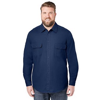 Boulder Creek By Kingsize Men's Big & Tall Long Sleeve Denim And Twill Shirt