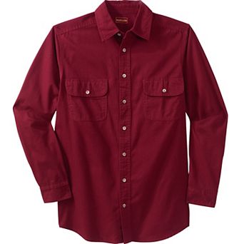 Boulder Creek By Kingsize Men's Big & Tall Long Sleeve Denim And Twill Shirt